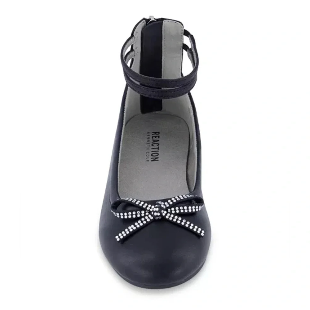 Kenneth Cole New York Big Girls Daisy Luv Black Ballet Flat Shoes US 4.      NWT